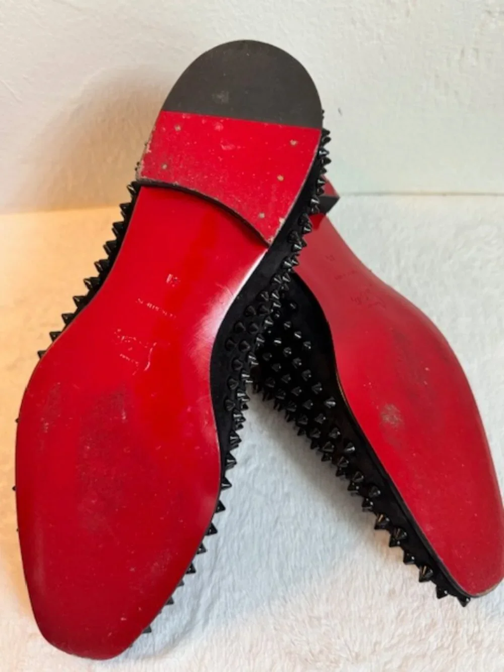 Christian Louboutin Men’s Black Rollerboy Spike Loafers Size 41